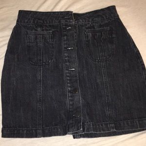 Pacsun high waisted black jean skirt